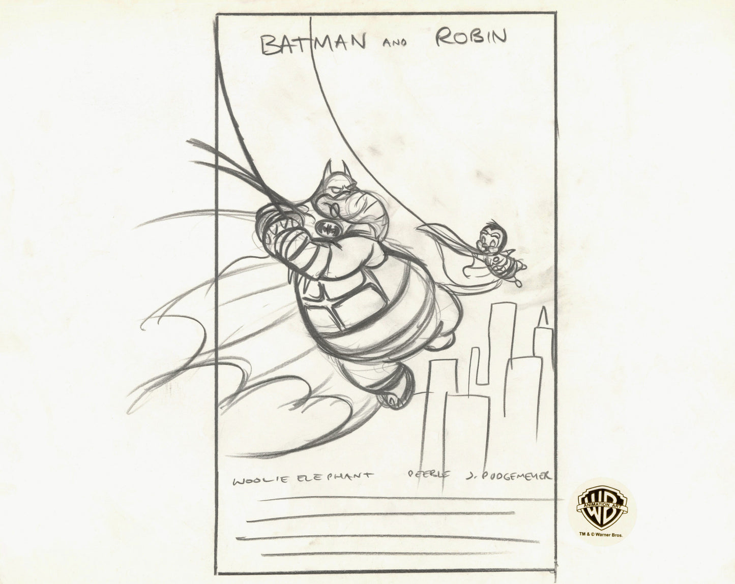 Cats Don't Dance Original Production Drawing (Oversize): Peabo, Woolie