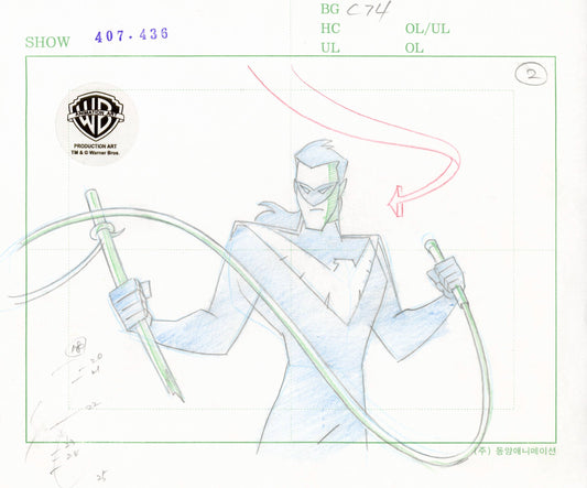 The New Batman Adventures Original Production Drawing: Nightwing