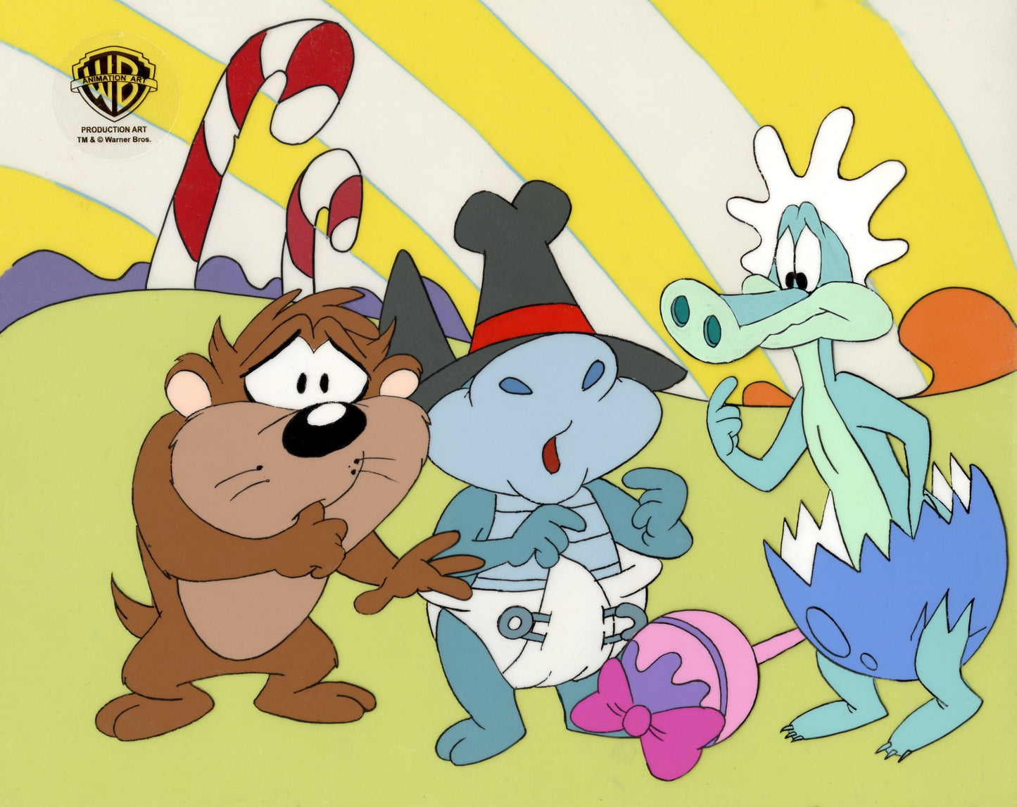 Taz-Mania Original Production Cel: Baby Taz, Baby Bull Gator, Baby Axl Gator