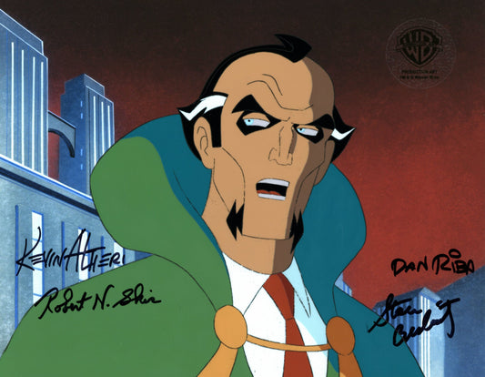 Batman The Animated Series Original Production Cel Signed by Kevin Altieri, Dan Riba, Stan Berkowitz, Robert Skir: Ra's Al Ghul