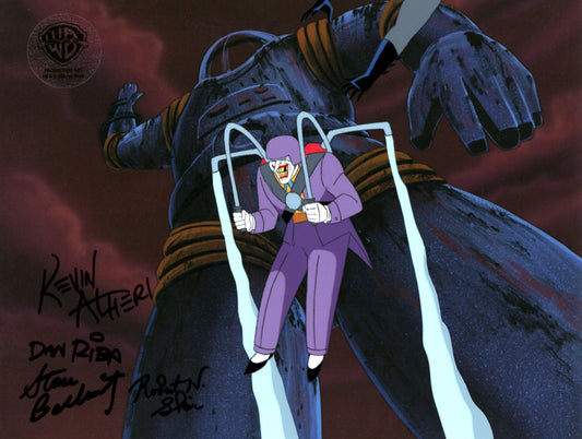Batman Mask of the Phantasm Original Production Cel Signed by Kevin Altieri, Dan Riba, Stan Berkowitz, Robert Skir: Joker, Batman