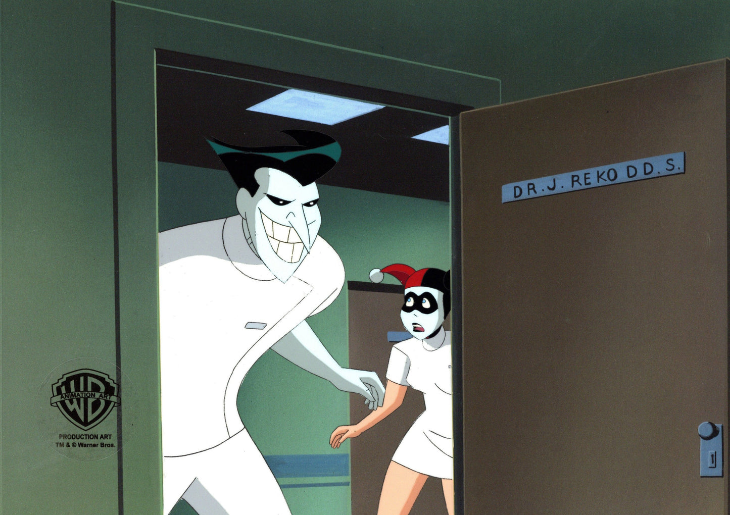 The New Batman Adventures Original Production Cel with Matching Drawing: Joker, Harley Quinn