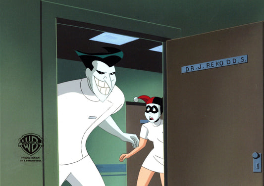 The New Batman Adventures Original Production Cel with Matching Drawing: Joker, Harley Quinn