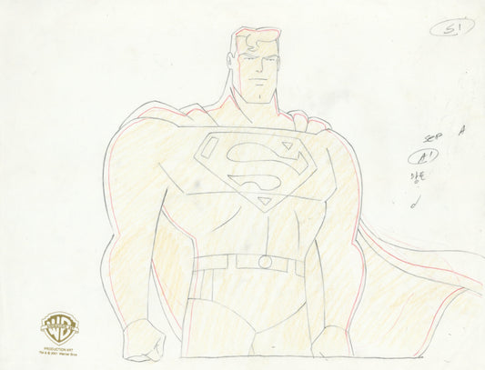 Superman the Animated Series Original Production Drawing: Superman