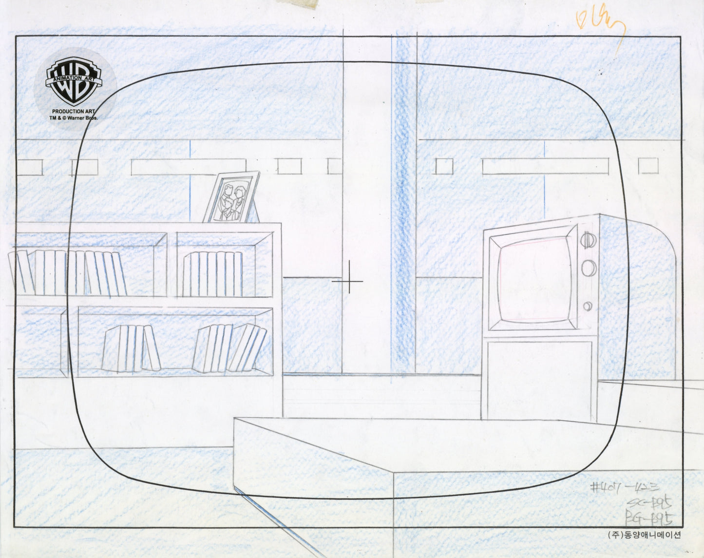 The New Batman Adventures Original Production Cel on Original Background with Matching Drawing: Mr. Freeze, Bruce Wayne, Tim Drake