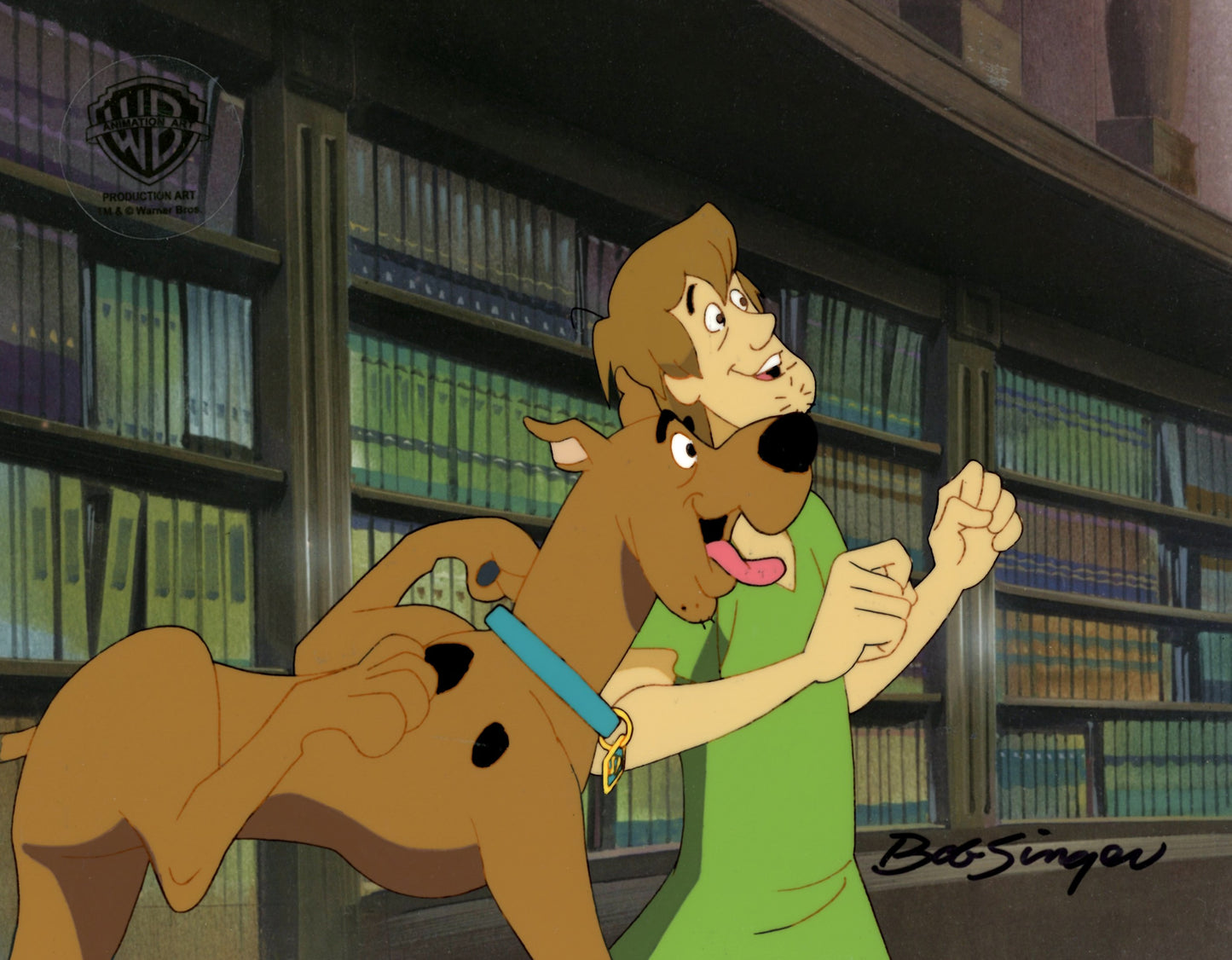 Scooby-Doo on Zombie Island Original Production Cel with Matching Drawings Signed by Bob Singer: Scooby, Shaggy