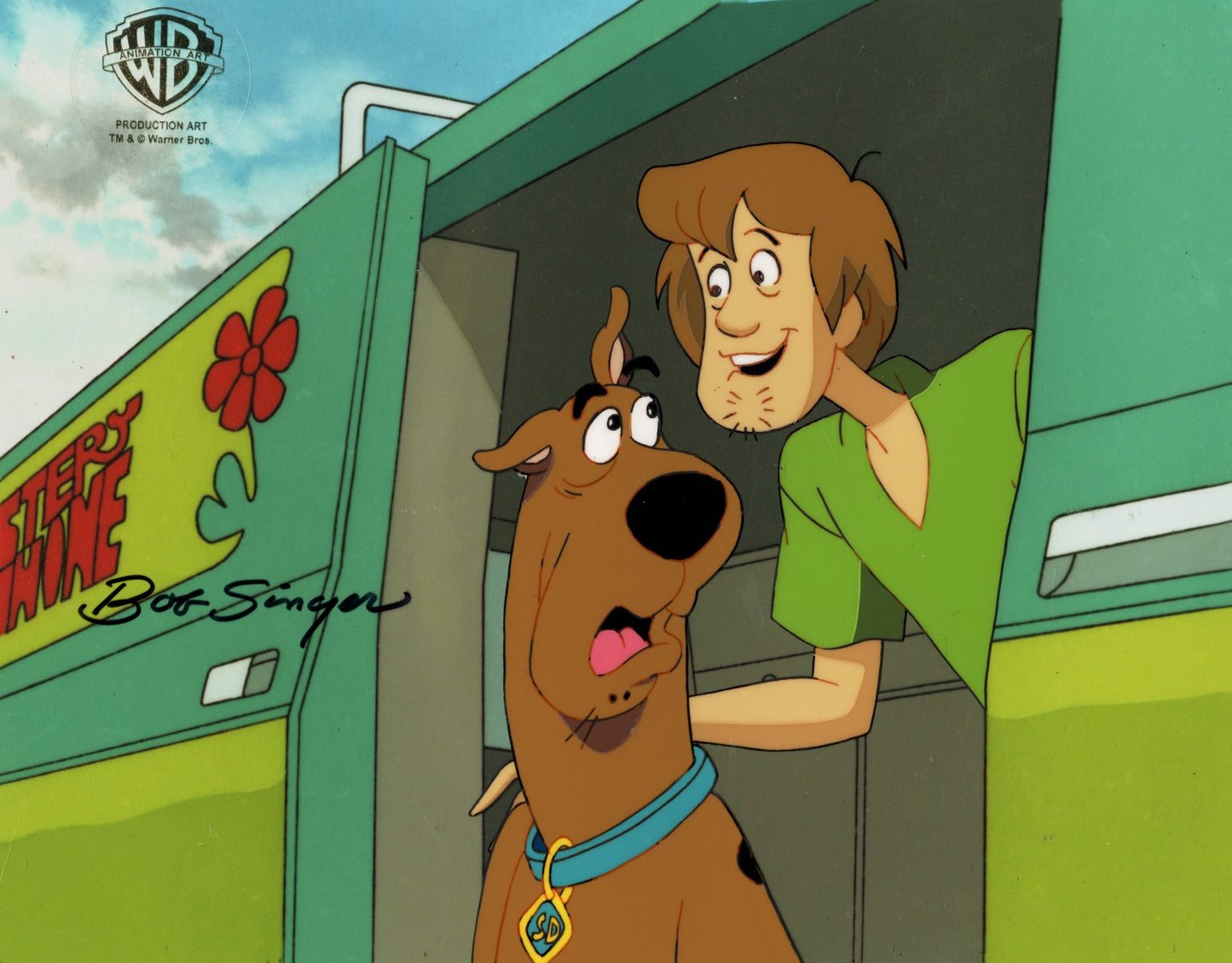 Scooby-Doo on Zombie Island Original Production Cel with Matching Drawings Signed by Bob Singer: Scooby-Doo, Shaggy
