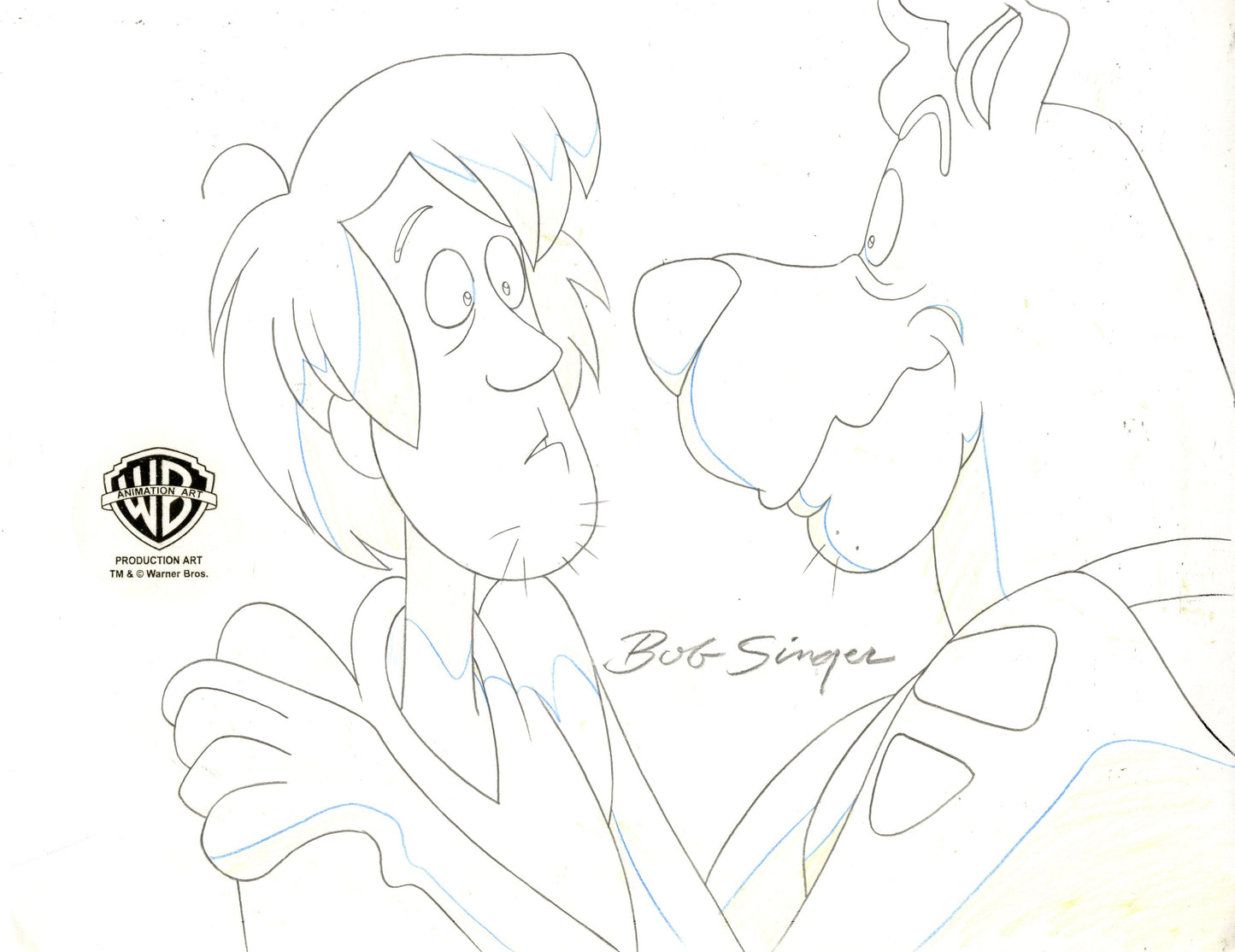 Scooby-Doo Original Production Drawing Signed by Bob Singer: Shaggy, Scooby