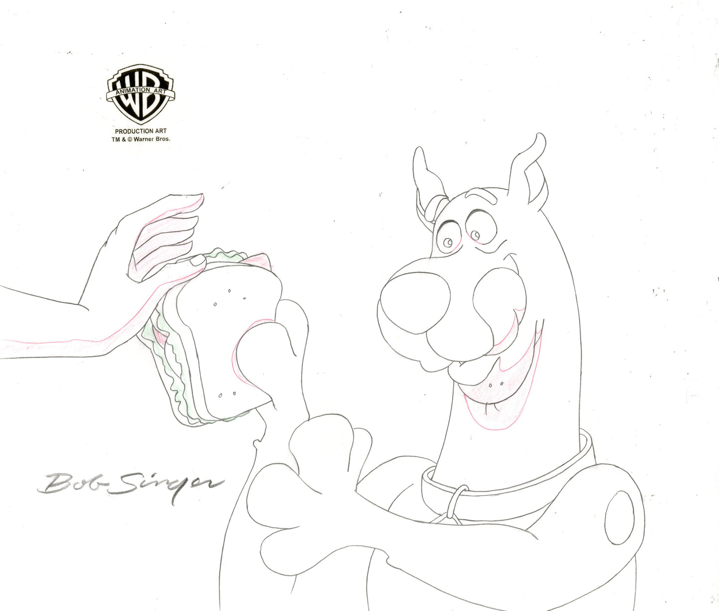 Scooby-Doo on Zombie Island Original Production Drawing Signed by Bob Singer: Scooby-Doo