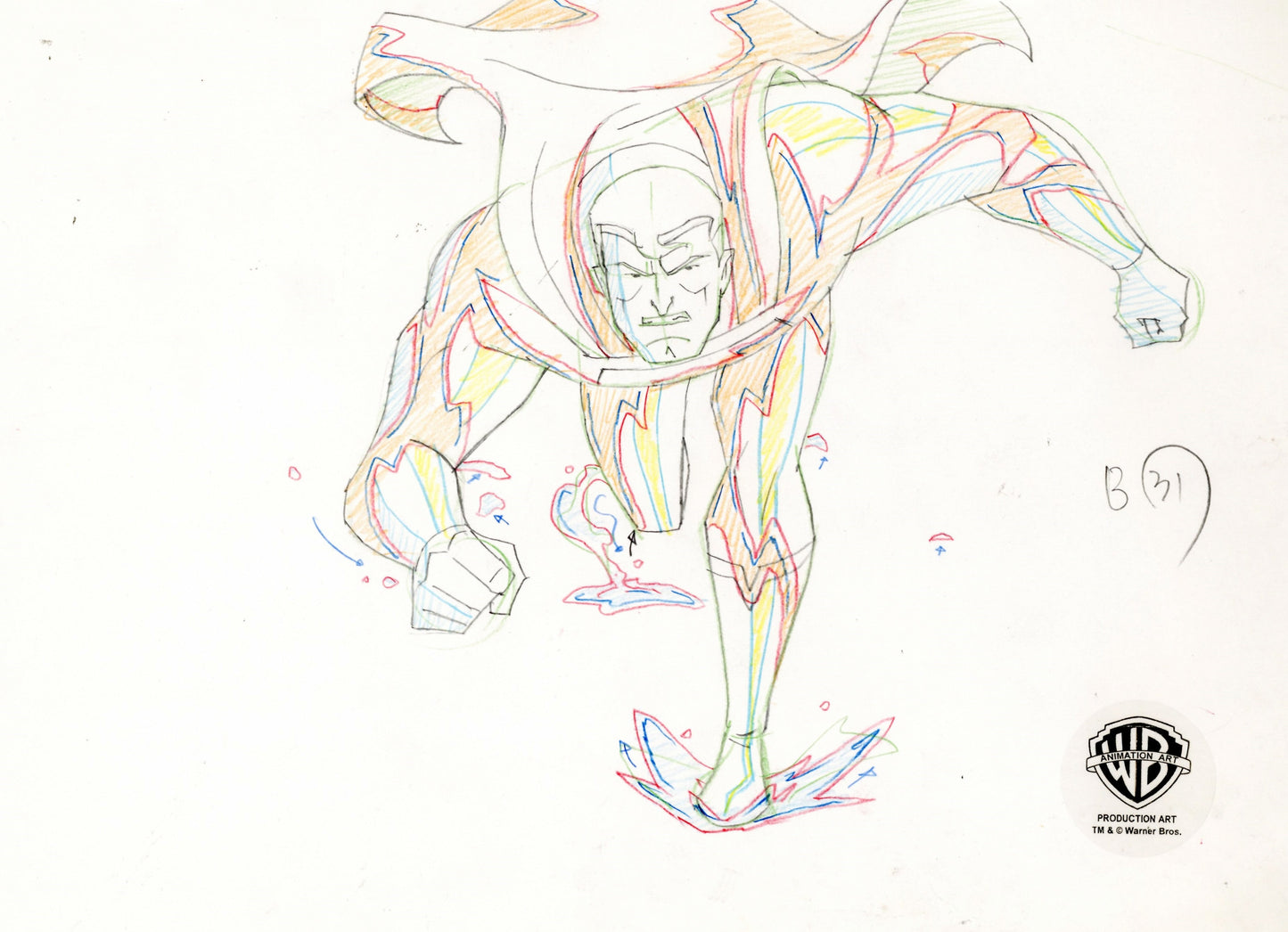 Superman: Doomsday Original Production Drawing: Superman