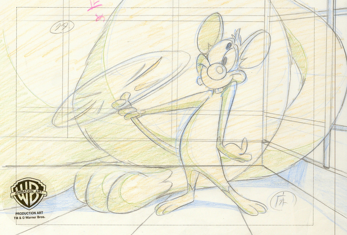 Pinky And The Brain Original Production Drawing: Pinky