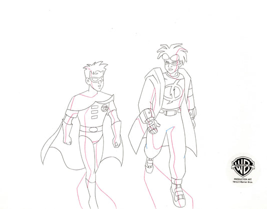 Static Shock Original Production Drawing: Static and Robin