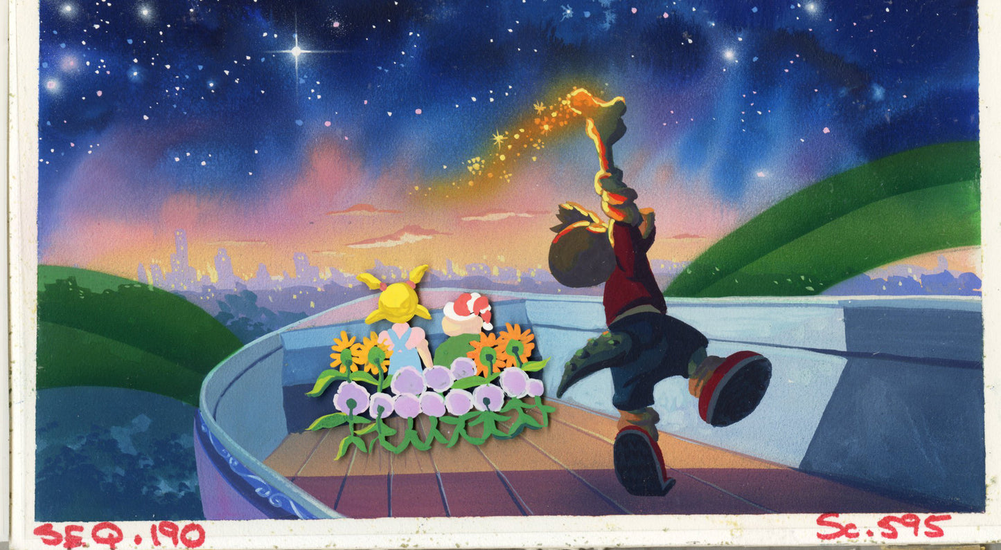 A Troll in Central Park Original Concept Painting: Gus, Rosie, Stanley, Flowers