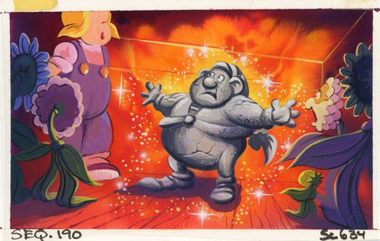 A Troll in Central Park Original Concept Painting: Stanley, Rosie, Flowers