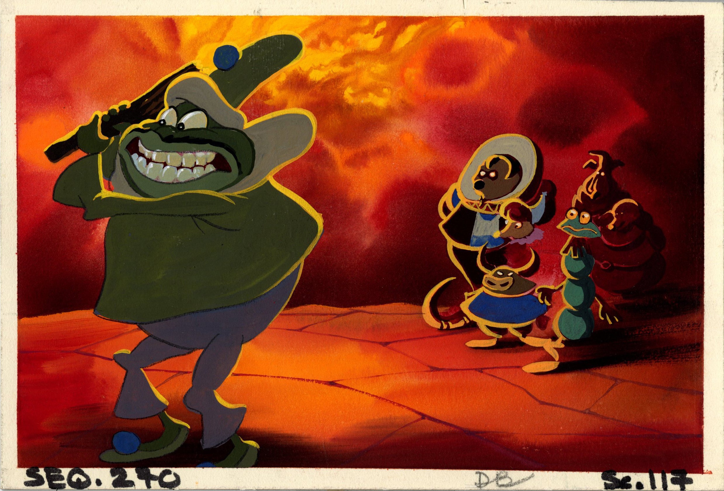 Ms Feildmouse Thumbelina Original Concept Painting: Grundel, Mr. Mole, Ms. Fieldmous ...