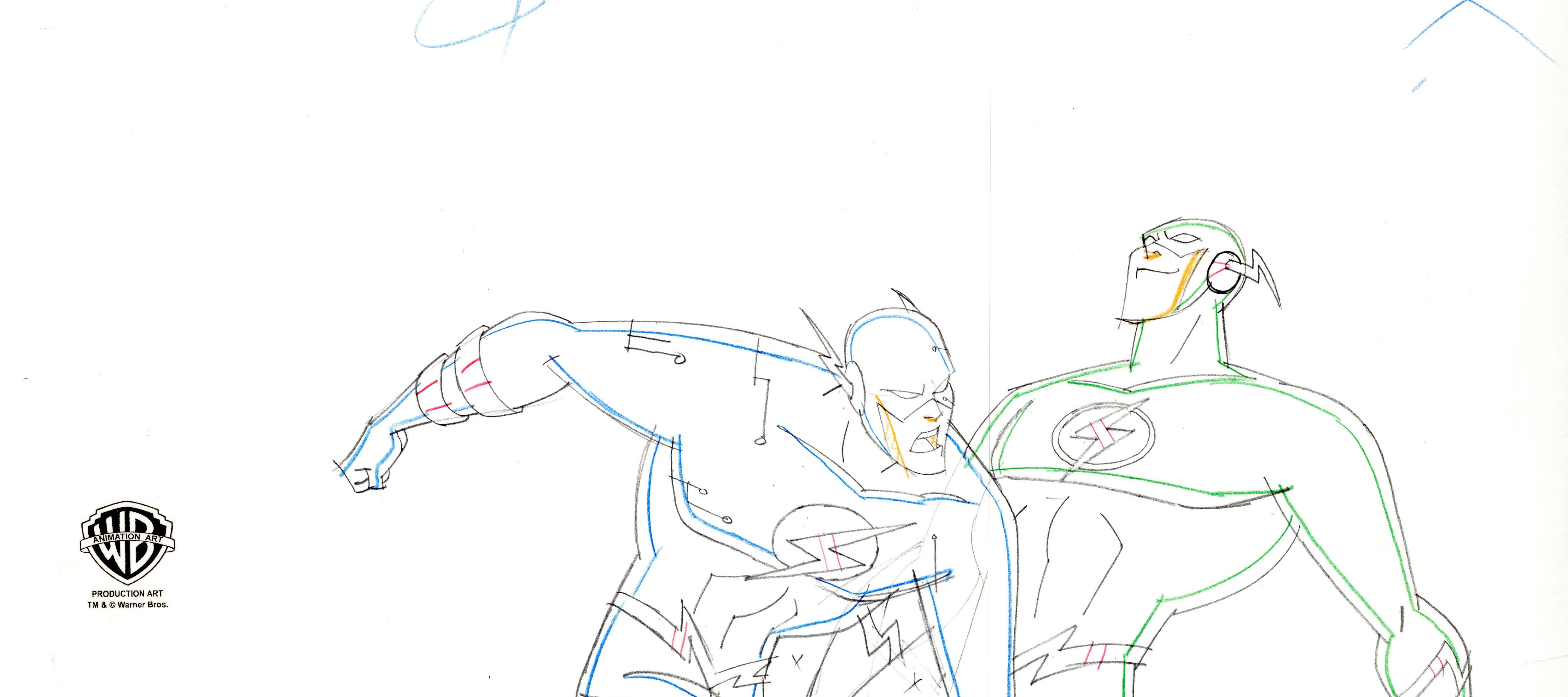 Justice League Unlimited Original Production Drawing: Flash and Justic ...