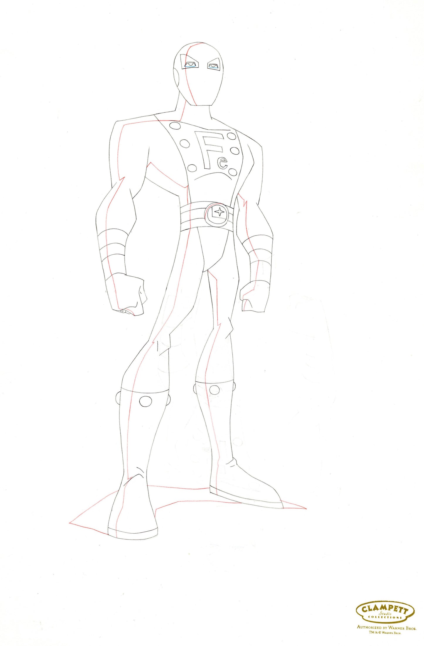 Legion of Superheroes Original Production Panoramic Drawing: Ferro Lad