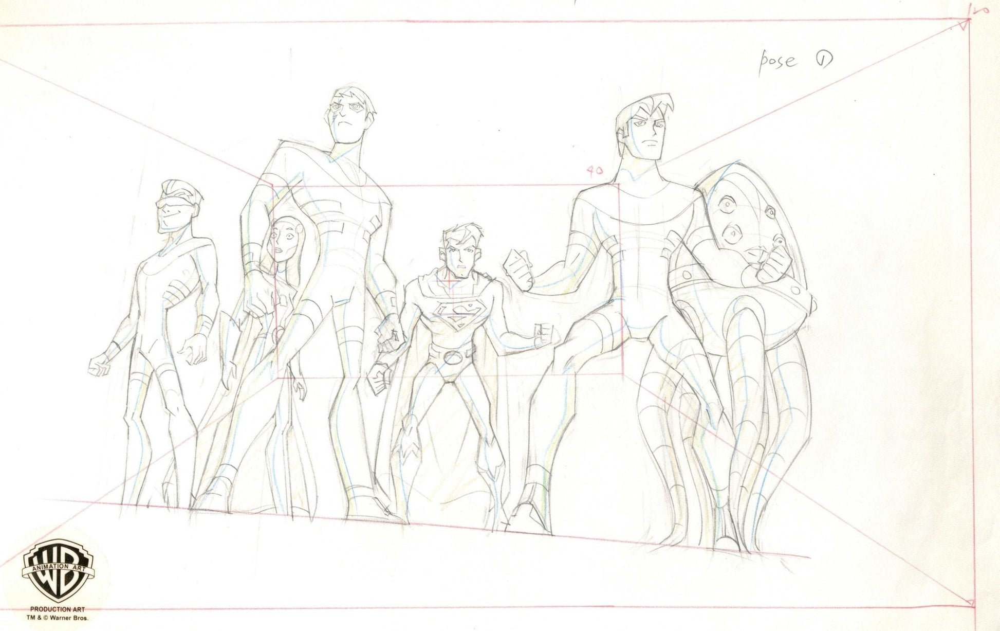 Legion of Superheroes Original Production Drawing: Team - Choice Fine Art