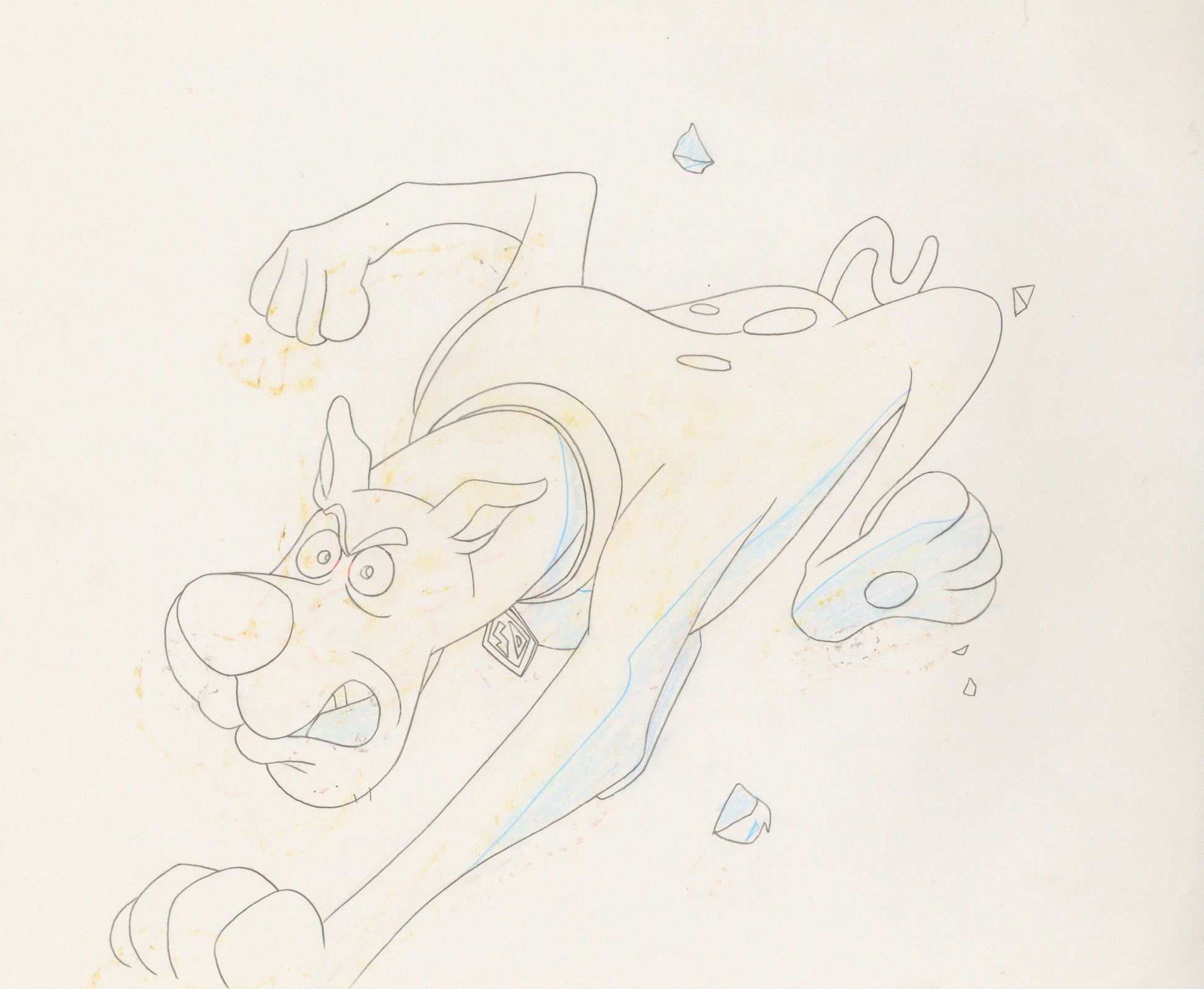 Scooby-Doo on Zombie Island Original Production Cel on Original Production Background with Matching Drawing: Scooby - Choice Fine Art