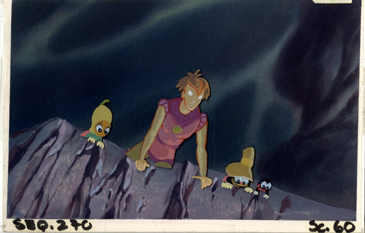 Thumbelina Original Concept Painting: Prince Cornelius, Lil' Bee, Gnatty, Baby Bug - Choice Fine Art