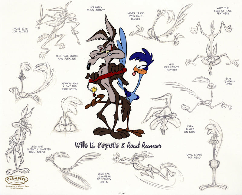 Wile E. Coyote and Road Runner Model Sheet