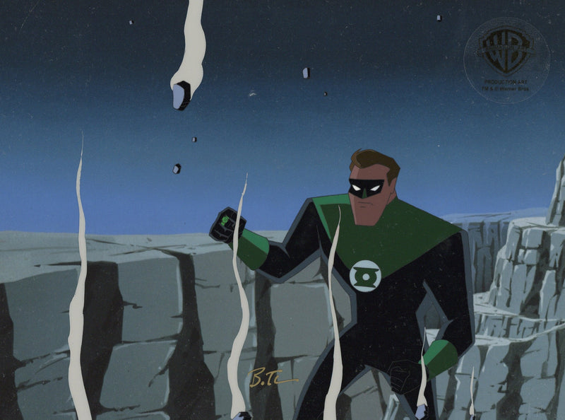Superman the Animated Series Original Production Cel with Matching Drawing: Green Lantern