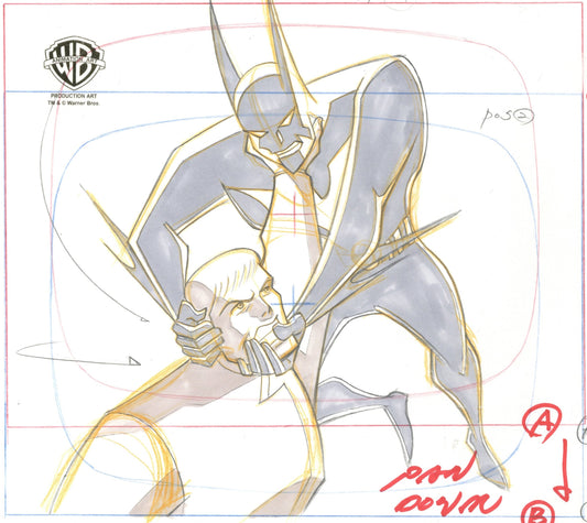 Batman Beyond Original Production Layout Drawing: Batman and The Invulnerable Man