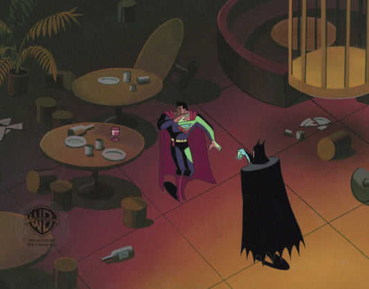 Superman the Animated Series Original Production Cel: Batman and Superman
