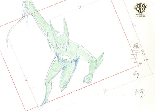 Batman Beyond Original Production Layout Drawing: Batman