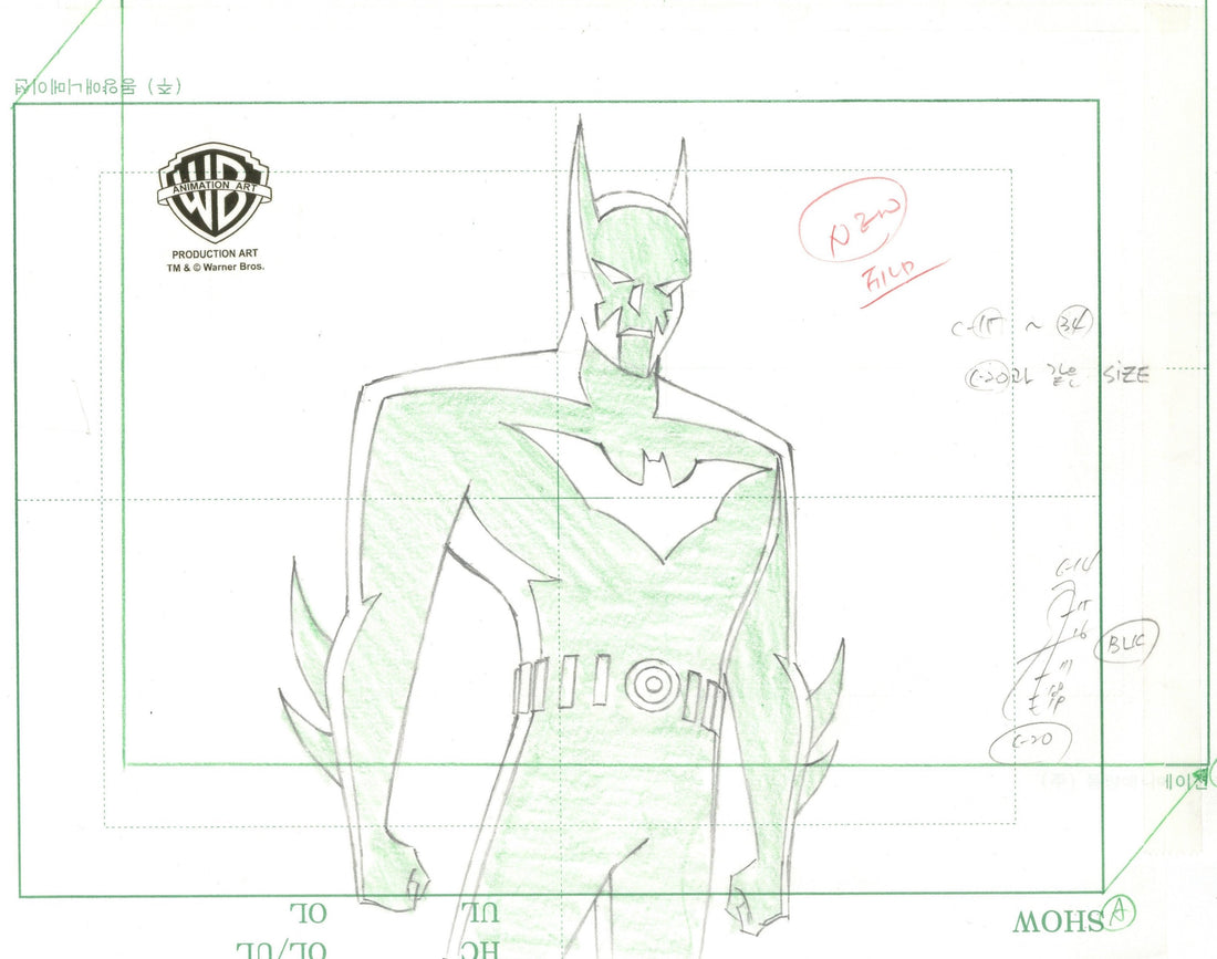Batman Beyond Original Production Layout Drawing: Batman – Clampett Studio