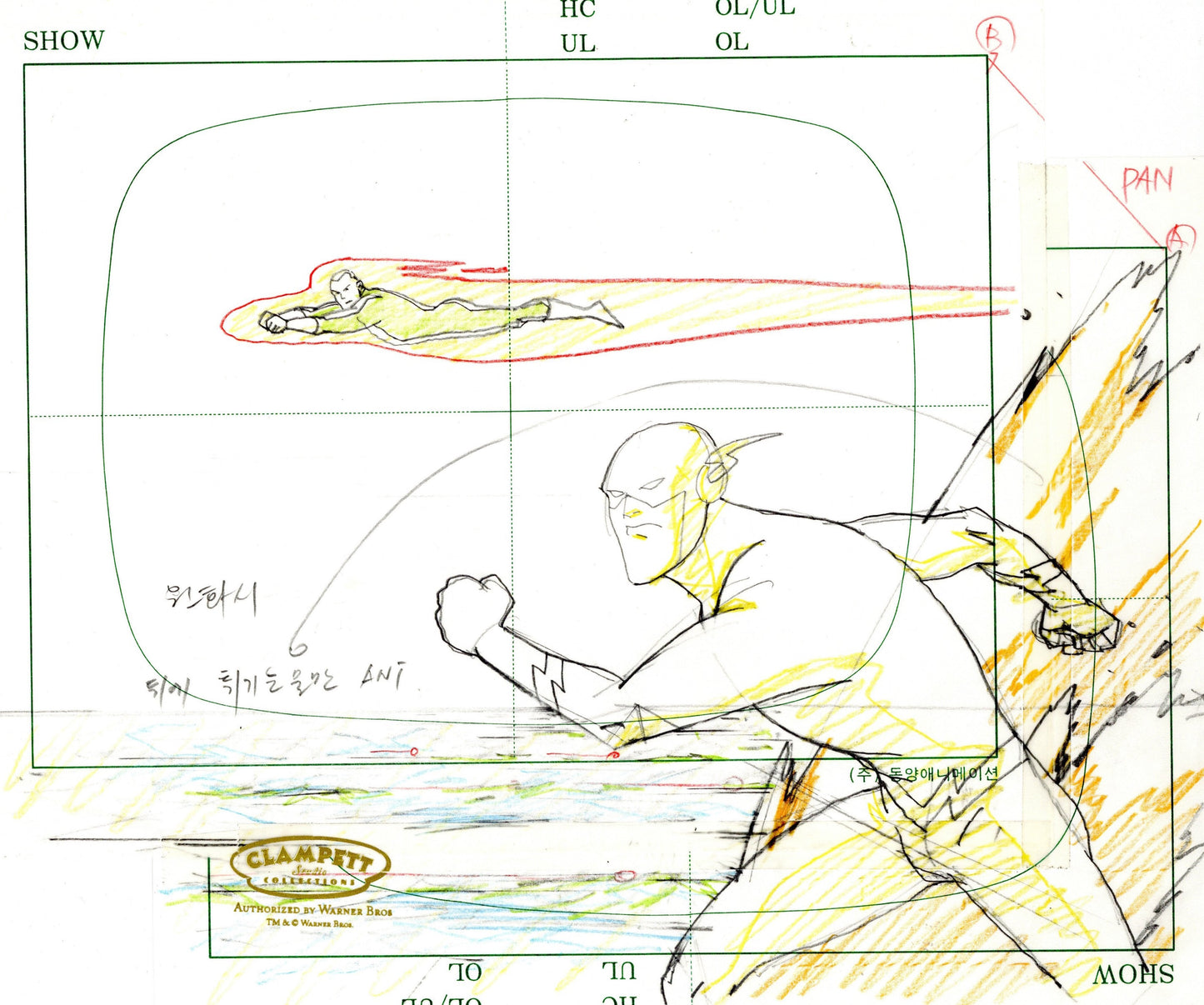 Justice League Original Production Layout Drawing: The Flash