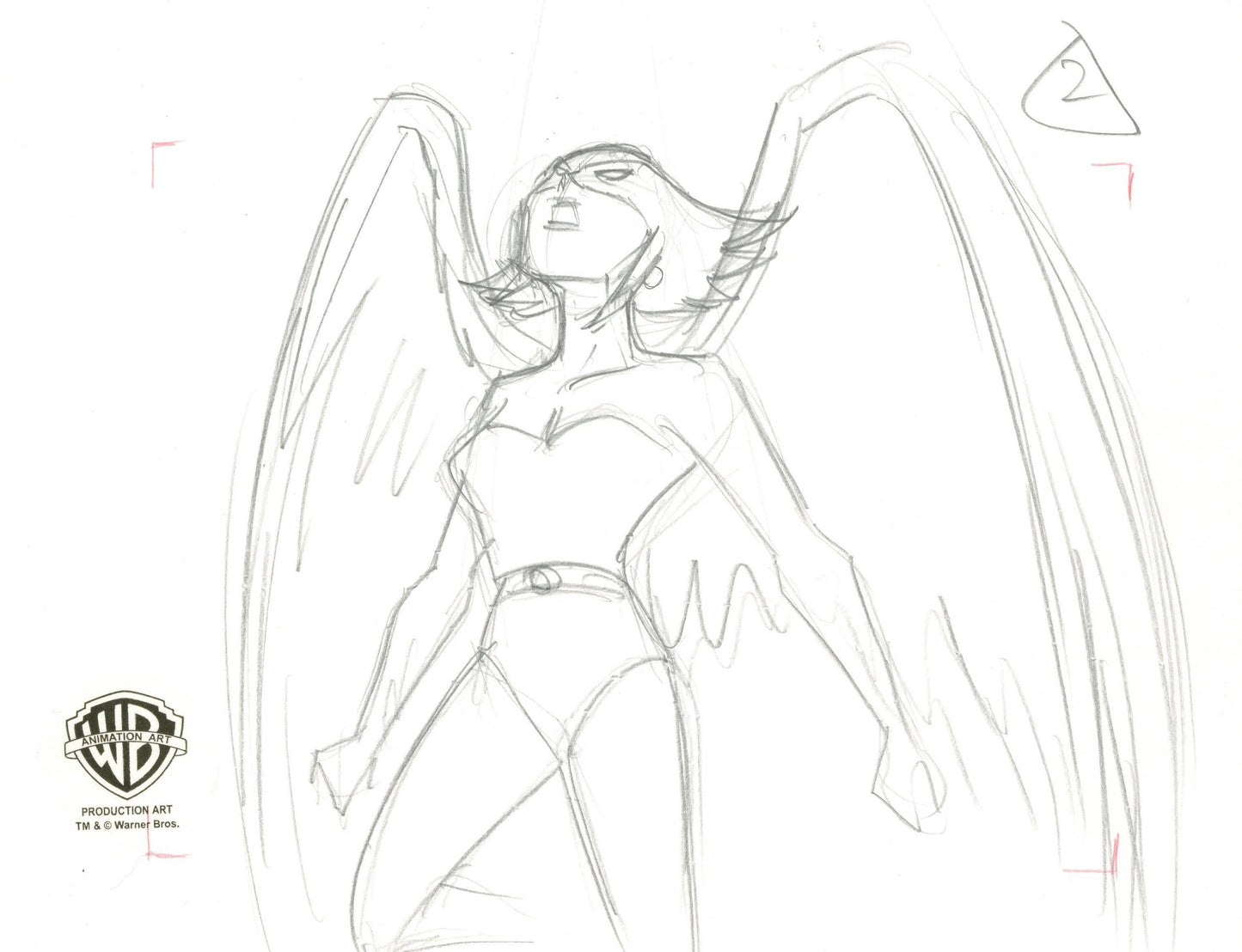 Justice League Unlimited Original Production Drawing: Hawkgirl