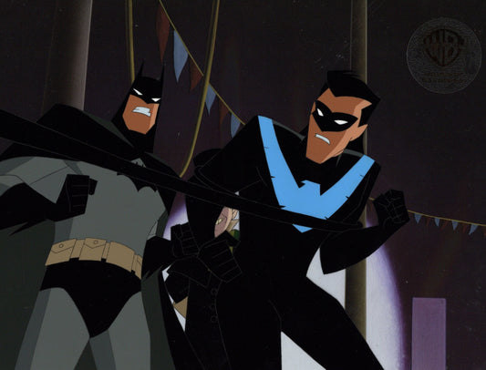 The New Batman Adventures Original Production Cel: Batman, Nightwing, and Mad Hatter