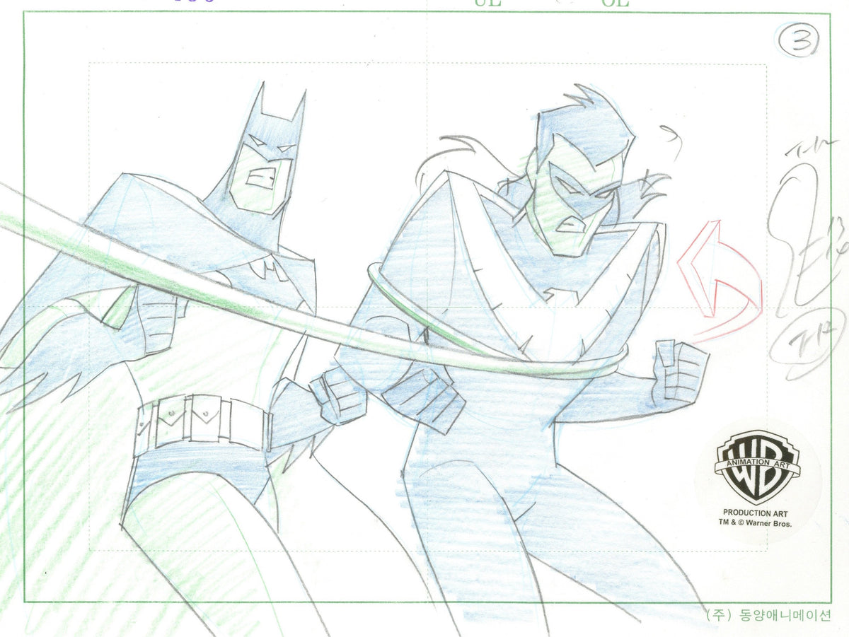 The New Batman Adventures Original Production Layout Drawing: Batman a ...
