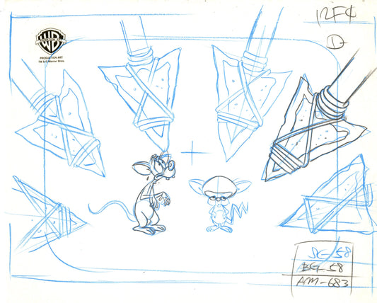 Pinky And The Brain Original Production Drawing: Pinky and The Brain