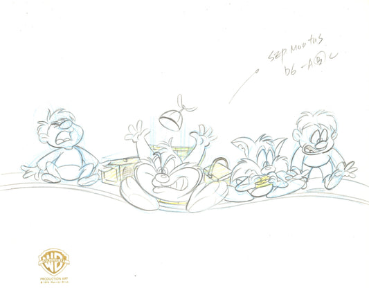 Tiny Toons Original Production Drawing: Dizzy Devil and Furball