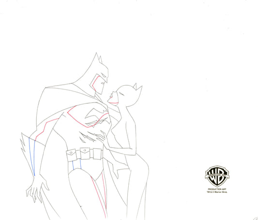 Chase Me (The New Batman Adventures) Original Production Drawing: Batman and Catwoman