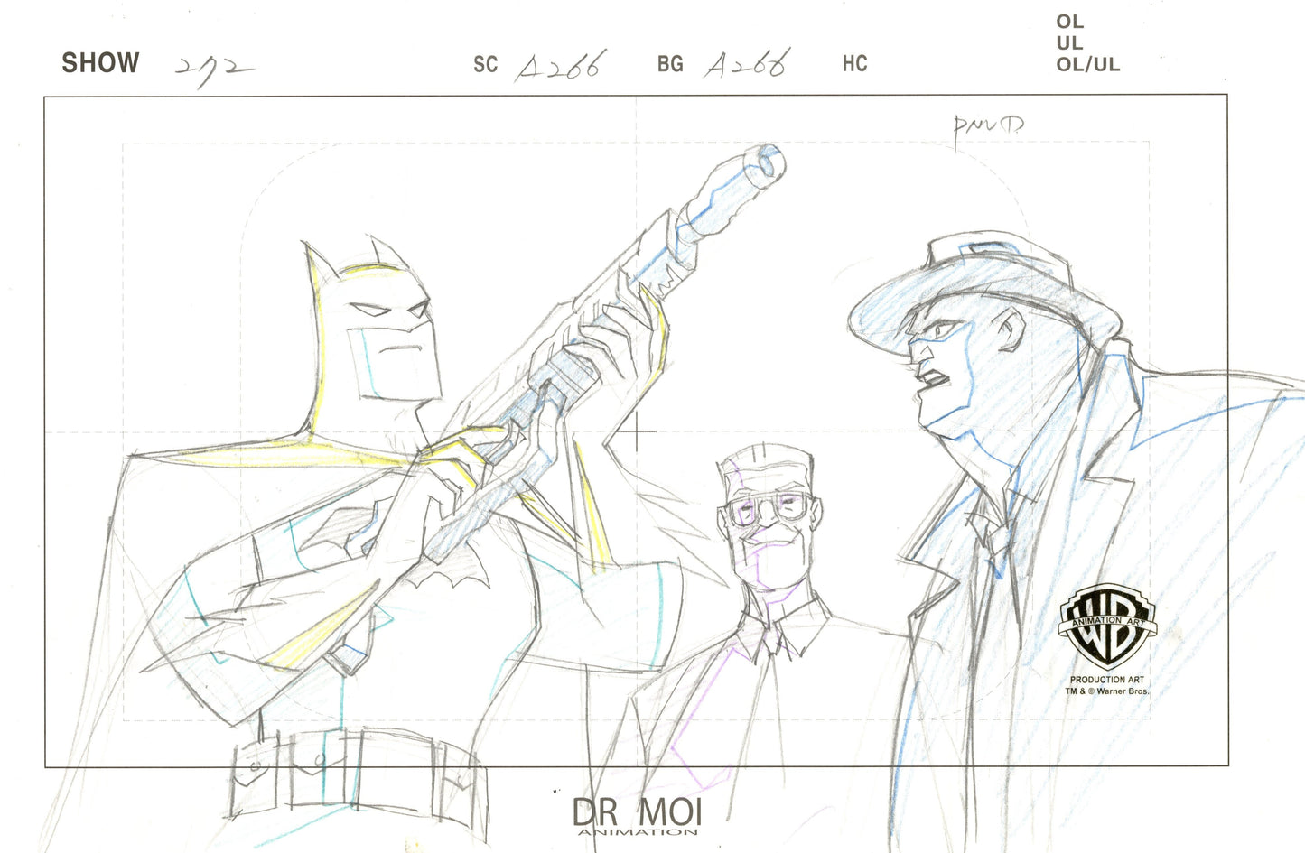 Batman: Mystery of the Batwoman Original Production Drawing: Batman, Commissioner Gordon, Bullock