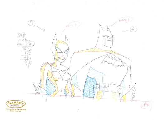 Batman: Mystery of the Batwoman Original Production Drawing: Batwoman and Batman