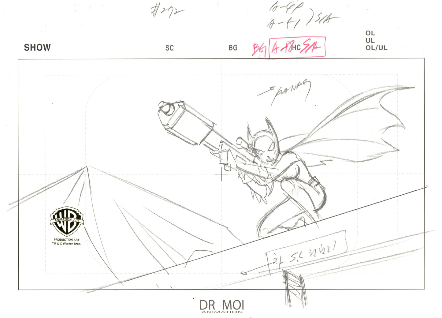 Batman: Mystery of the Batwoman Original Production Drawing: Batwoman