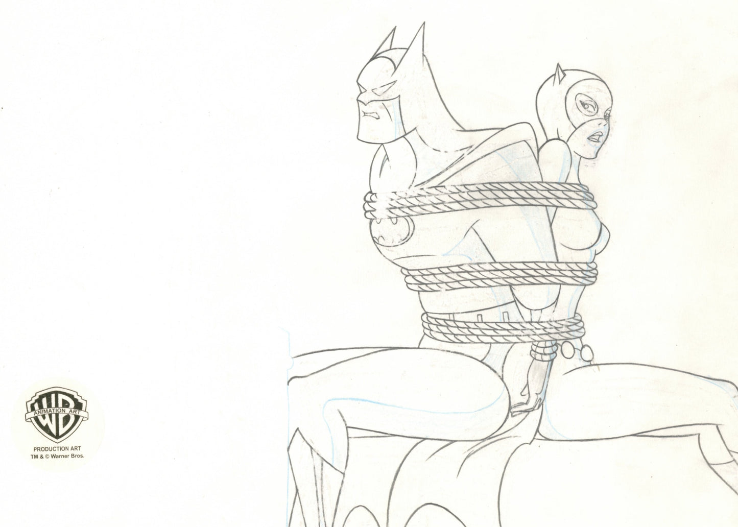 Batman The Animated Series Original Production Drawing: Batman and Catwoman