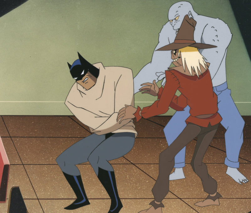 Batman The Animated Series Original Production Cel: Batman, Killer Croc, and Scarecrow