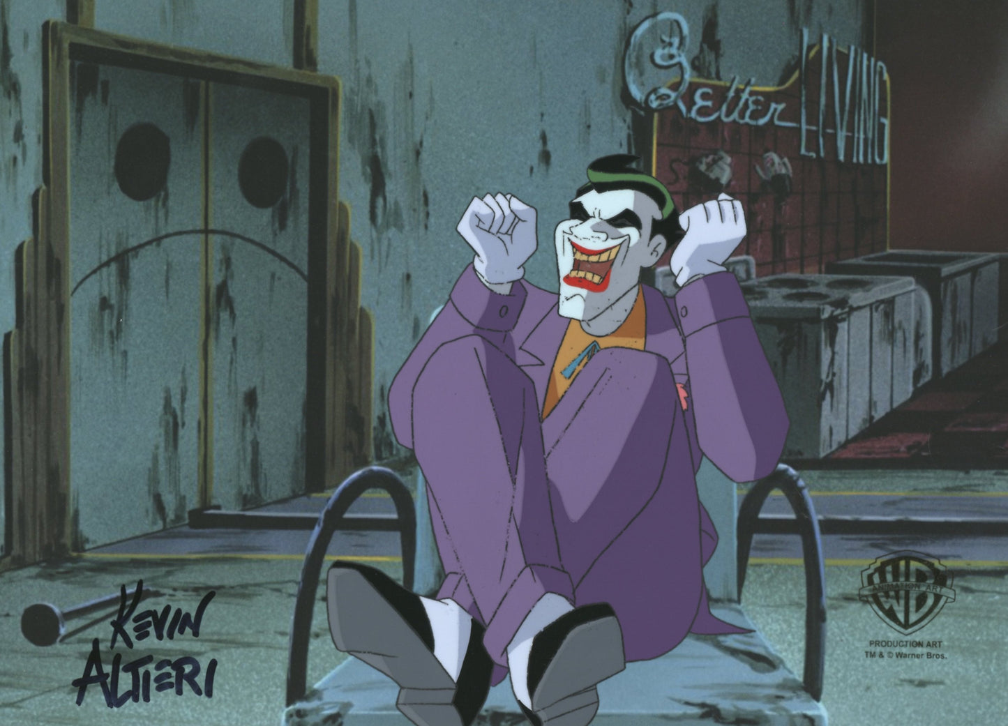 Batman The Animated Series Original Production Cel Signed By Kevin Altieri: Joker