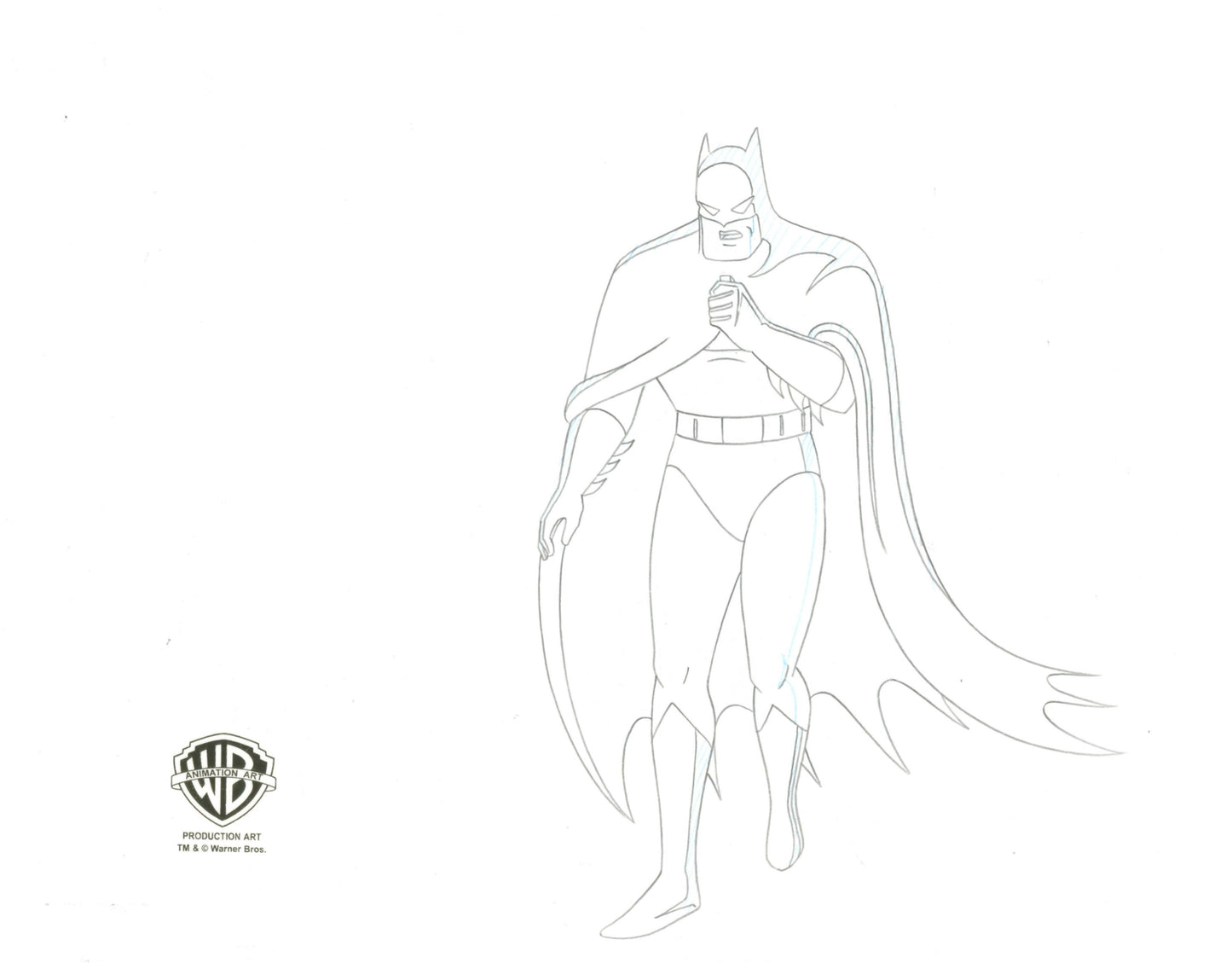 Batman The Animated Series Original Production Cel Signed by Kevin Altieri with Matching Drawing: Batman