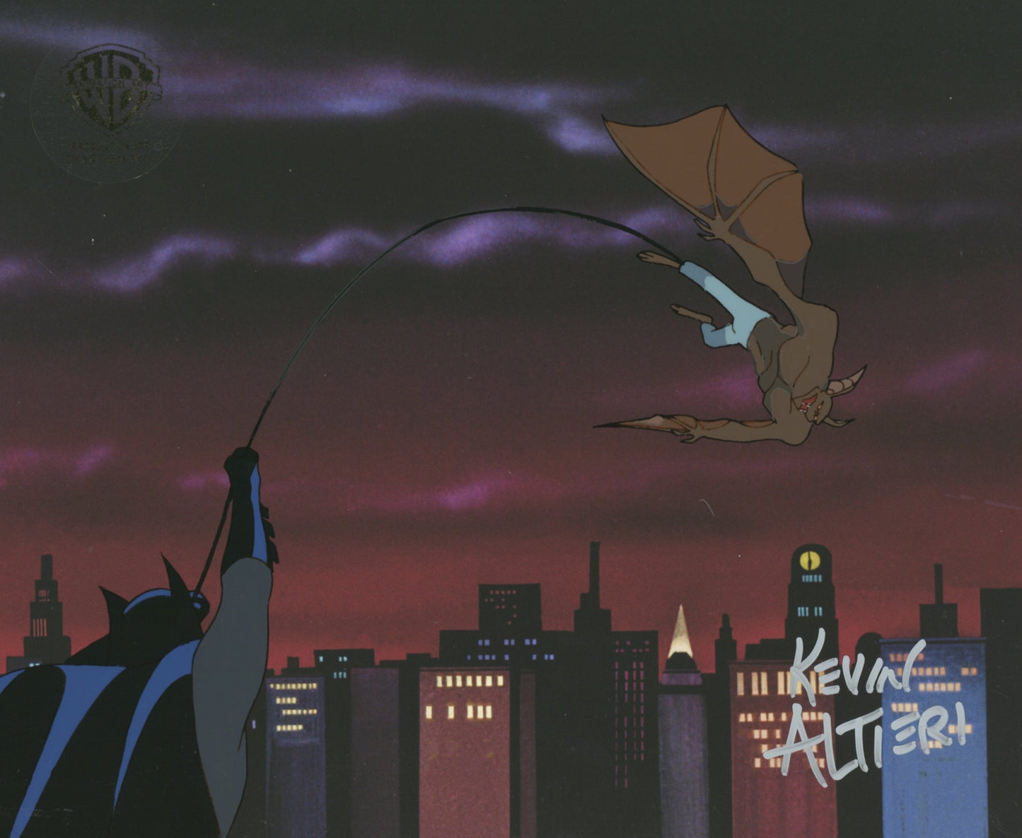 Batman The Animated Series Original Production Cel Signed By Kevin Altieri: Batman, Man-Bat