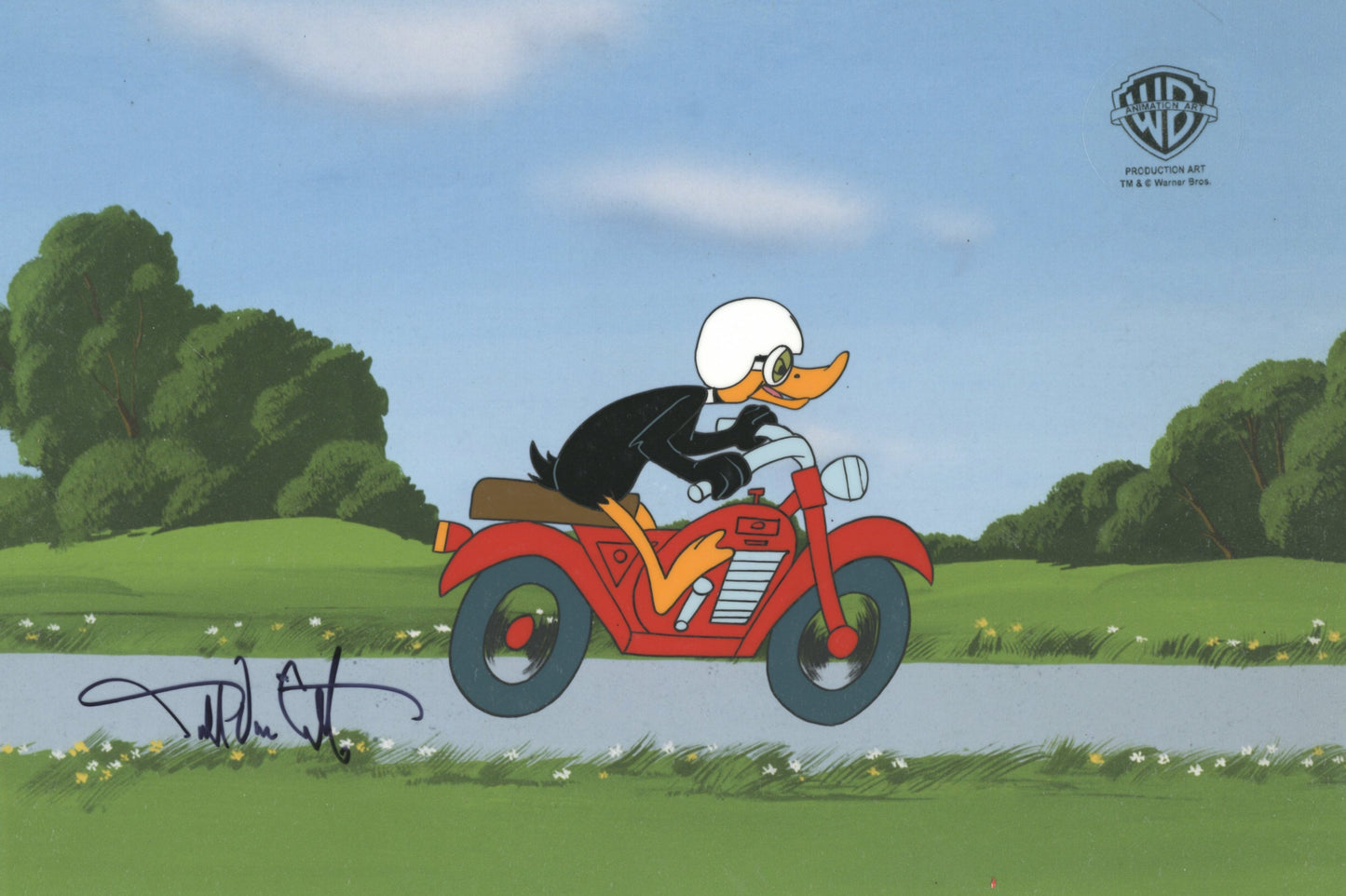 Looney Tunes Original Production Cel signed by Darrell Van Citters: Daffy Duck