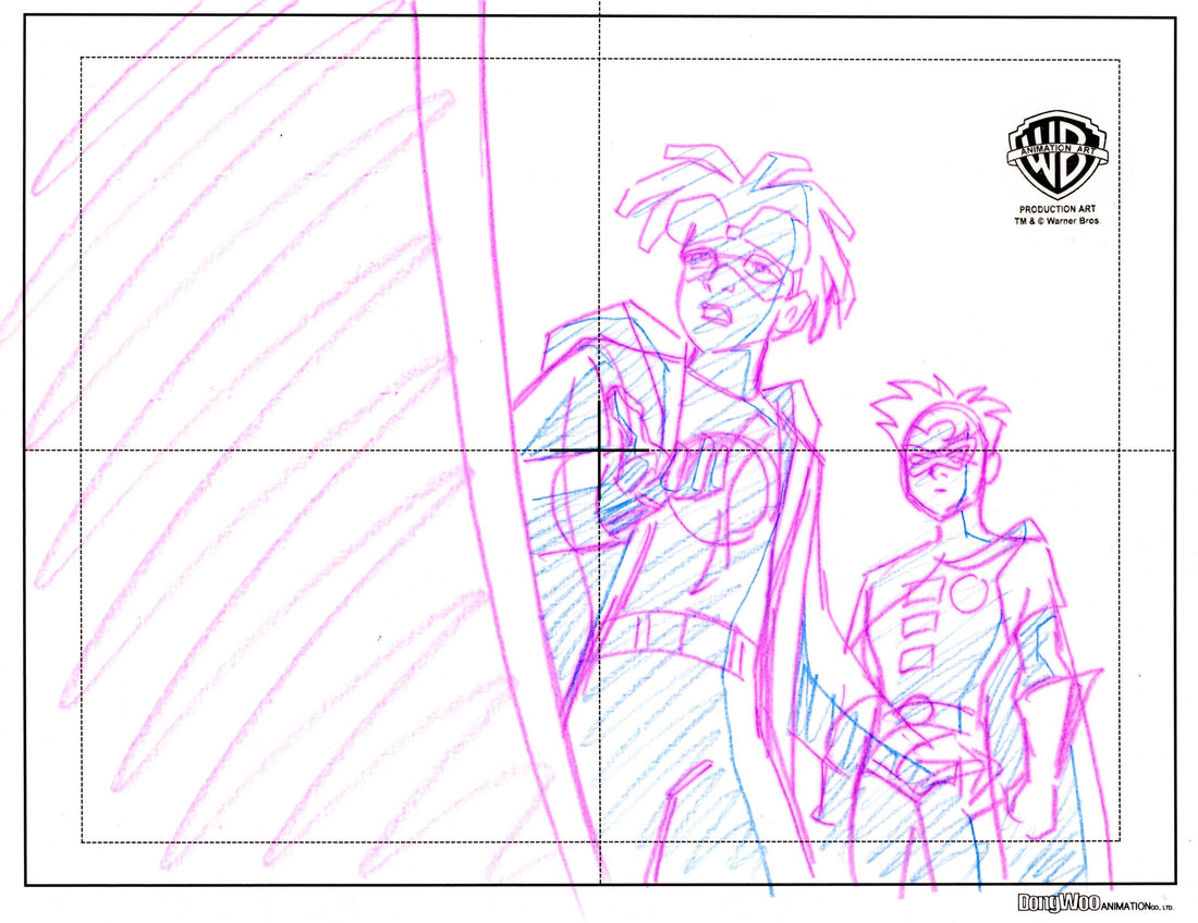 Static Shock Original Production Drawing: Static Shock and Robin ...