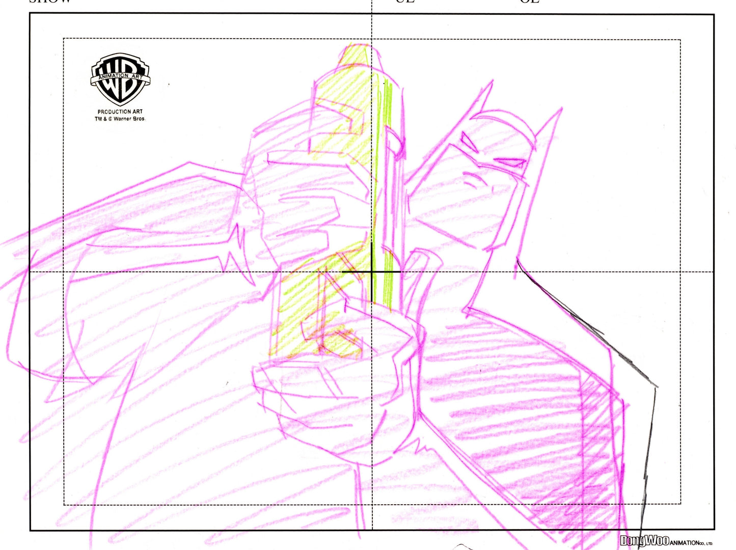 Static Shock Original Production Layout Drawing: Batman