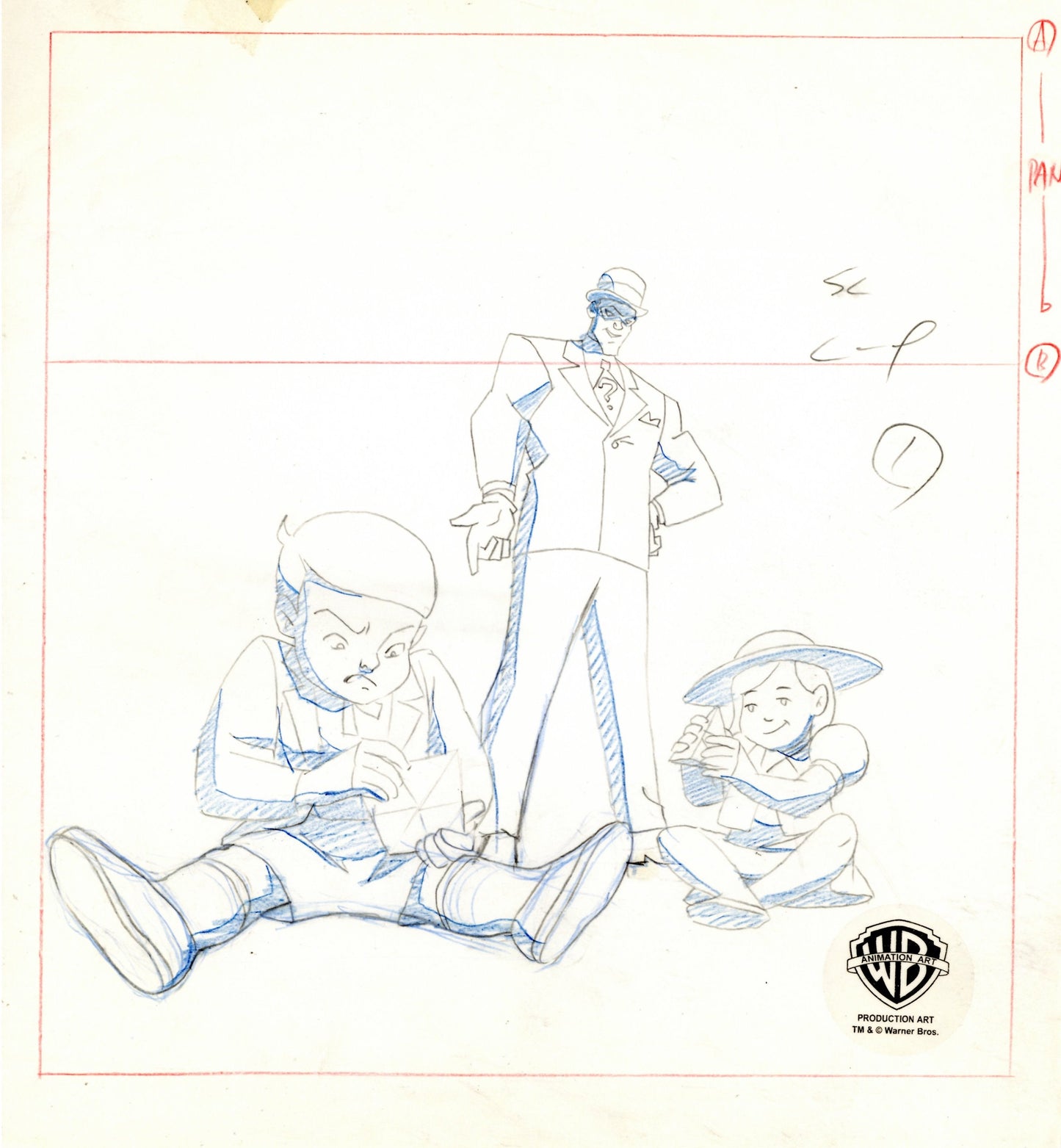 Batman The Animated Series Original Production Layout Drawing: Riddler