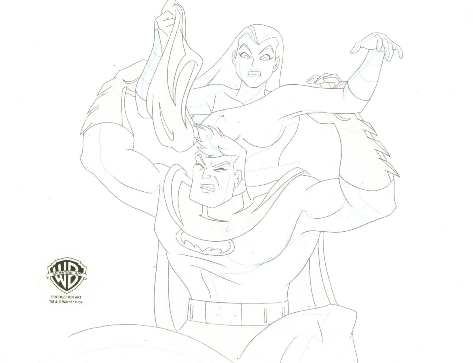 Batman The Animated Series Original Production Drawing Red Claw and B